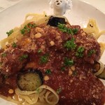 茄子とミートボールのボロネーゼ
          ('2018.4月)