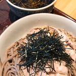 のぶなが蕎麦 - 自家製辣油の豚つけ蕎麦