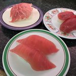 市場寿し - 市場寿し(茨城県ひたちなか市湊本町)まぐろ 120円・本マグロ赤身 200円