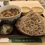 味奈登庵 - 肉南蛮そば 大盛り 別盛り＋揚げ玉＋玉子♡