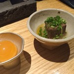 焼鳥 市松 - きんかん・鴨の血の煮