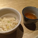 焼鳥 市松 - ご飯とスープ(おかわりできます)