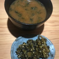 自由が丘 鮨 りんか - 辛し高菜と味噌汁