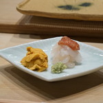 Ginza Sushi KANESAKA - 雲丹と白海老