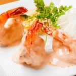 Big shrimp with shrimp mayo