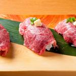 Grilled fatty tuna sushi