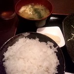 焼肉 一徹 - ご飯に味噌汁