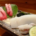 2011年8月訪問　中トロ　烏賊　お造り盛り合わせ