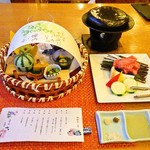 悠湯の郷 ゆさ - 前菜は季節の小鉢