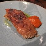 レストランユニック - 30年8月　金目鯛、スパイス鱗焼き