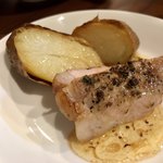 ナガタ店 - 豚肉ソテー（山椒バターor粒マスタード）…900円～（使用する豚肉により価格変動）