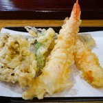 狭山 翁 - サクサク、プリプリの海老 天せいろの天ぷら