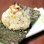 Grilled salmon and mustard Onigiri