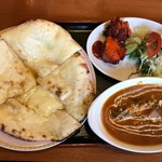 天竺薬膳 北印度料理 みらん - Cﾗﾝﾁ(日替)＋ﾊﾆｰﾁｰｽﾞﾅﾝ