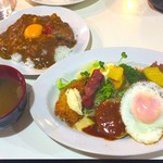 レストランいづみ - Bランチ850円+ライスにカレー乗せ+100円