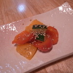 まごわやさしい - ご：パプリカとズキーニの胡麻和え（ナムル風）