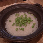 まごわやさしい - ま：枝豆の土鍋ごはんと赤出し