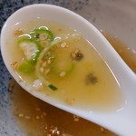 らーめん森や。 - 森の冷やしつけ麺inがごめ(オクラ入りVer.)-スープ割