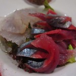 ビストロ アオキ - サンマ、ヒラメ、真鯛の刺身