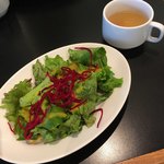 グッドモーニングカフェ - セットのスープとサラダ('18/09/02)