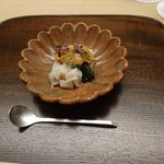 木山 - ウニ 貝柱酒蒸し 枝豆豆腐 トマトジュレがけ