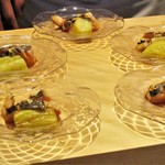 にい留 - 前菜が盛り付けられていきます。　　　　　　2018.09.01