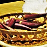 にい留 - 岐阜の朝採れ 赤おくら。　　　　　　2018.09.01