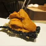 にい留 - 板海苔の天ぷらに、雲丹をのせられるだけのってますネ！　　　　　　2018.09.01