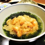 にい留 - 天茶（家内）：三河湾のアオサ。　　　　　　2018.09.01