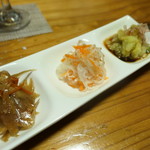 やまめ庵 - きんぴら、なます、ナスおひたし