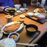 やよい軒 - ホッケの開き、チキンカツ、野菜炒め