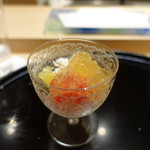 にい留 - 素麺ジュレ、トマト、カボチャ、渡り蟹