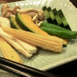 和牛厨　ふか尾 - 鉄板焼きの野菜