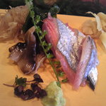 柳鮨 - 新秋刀魚と鳥貝のアップ