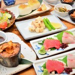 魚福 - コースの一例です。旨い魚を腹いっぱい！