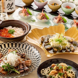 A variety of courses with all-you-can-drink options packed with carefully selected creative Kyoto cuisine and seasonal flavors.