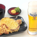 ビールセット（とり天、ｻﾂﾏｲﾓ、ちくわ）