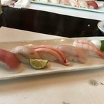 こだわりの廻転寿司 金沢まいもん寿司 - まぐろ　のどぐろ　かに　はまち　甘えび　イカ