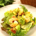 Shrimp and avocado salad with ravigote sauce