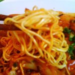 一二三 - 激辛あんかけ焼きそば の 麺アップ