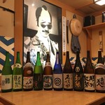 Local sake carefully selected by the owner