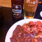 大衆焼肉 ジンギスカン - ジンシンタンレバー唐辛子タレ、オール２