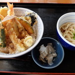 夢庵 - 天丼（小うどんセット）