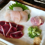 ろばたやき山ろく - （新作）刺身3点盛り