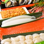 Fresh seafood purchased from the market every day!! We are offering limited quantities of ingredients purchased that day♪