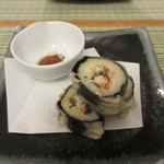 くつろぎの宿 てつ家 - [4日目夕食揚物]じゃが芋と鰻の磯辺揚