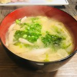 錦江湾 - 味噌汁は麦味噌。