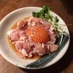 きど藤 - 鶏ユッケ(1皿目)