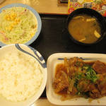 松屋 - 鶏のバター醤油炒め定食
