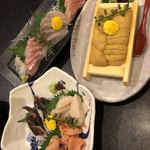 魚貝三昧 彬 - 白身 貝 盛り合わせとか雲丹